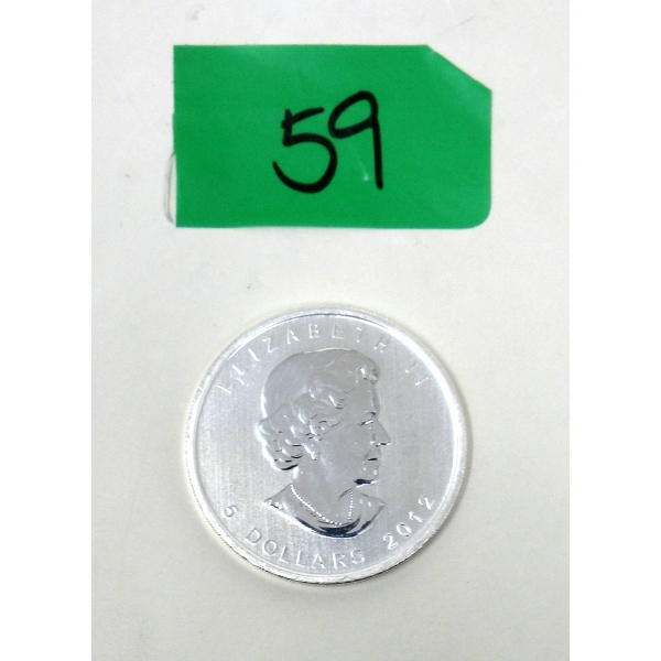 1 Oz .9999 Silver 2012 Maple Leaf Coin 