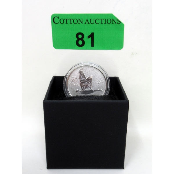 7.96 Gram .9999 Silver 2014 Canada Goose $20 Coin 