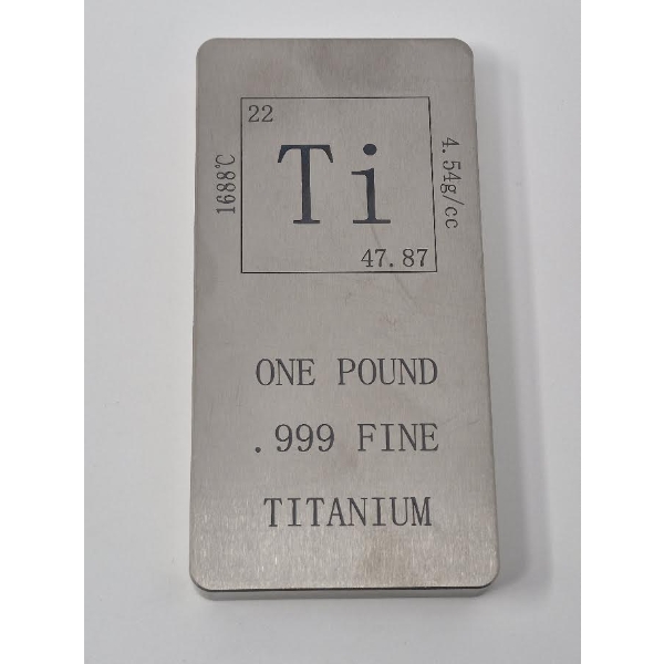 1 Pound .999 Fine Titanium Bar