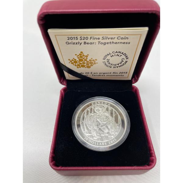 2015 .9999 Silver 1 Oz Grizzly Bear Togetherness Coin 
