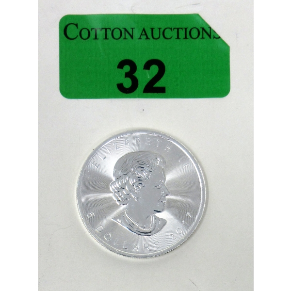 1 Oz .9999 Silver 2017 Canada Maple Leaf Coin 