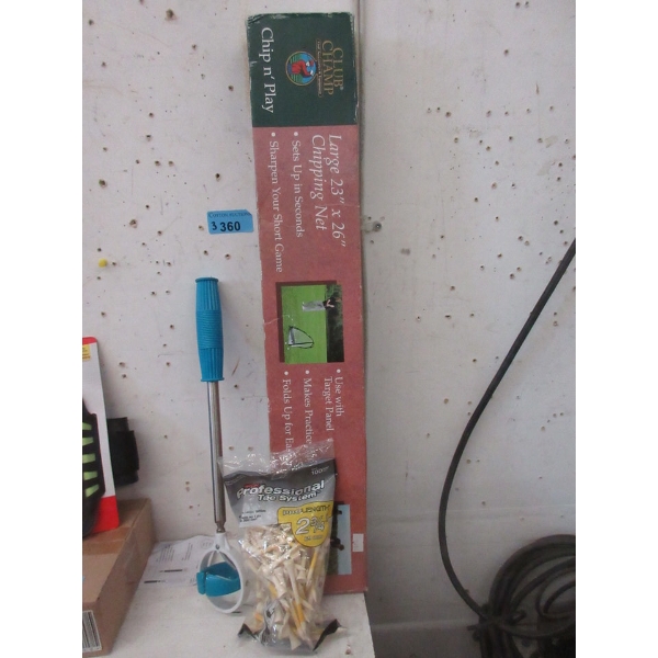 Chipping Net, Golf Ball Retriever & Bag of Tees
