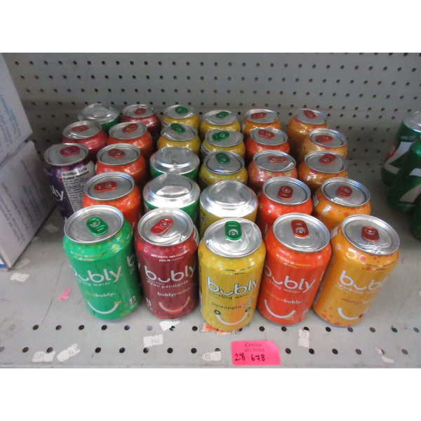 28 Dented Tins of Assorted "Bubly" Sparkling Water