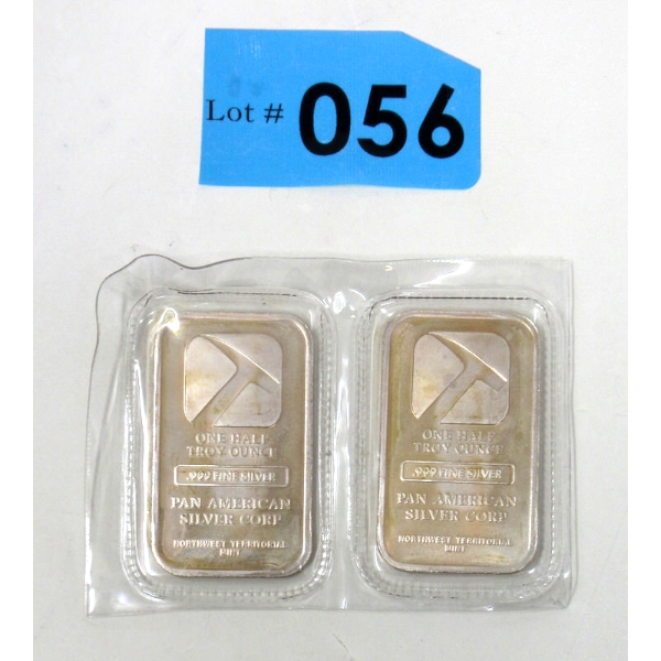 Uncut 2 x 1/2 Oz .999 Silver Pan American Bars 