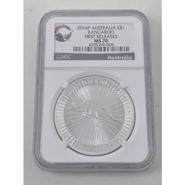 Certified/Graded MS70 1 Oz .9999 Silver Australian Kangaroo Coin 