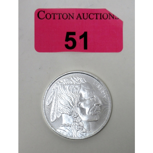 1 Oz .999 Silver Indigenous/Buffalo Round 