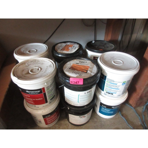 12 x 1 Gallon Pails of Flooring Adhesive - Assorted