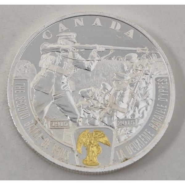 1 Oz .9999 Silver The Second Battle of Ypres: First WW Coin 