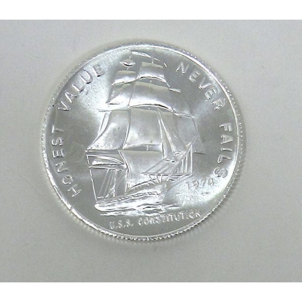 1 Oz .999 Silver 1974 USS Constitution Round 