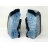 Image 2 : Large Blue Polished Brazilian Crystal Agate Bookend Set