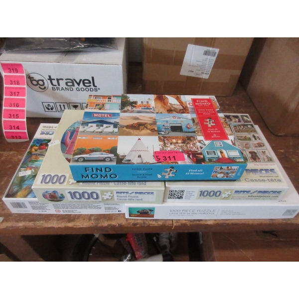 5 Assorted 1000 Piece Jig Saw Puzzles