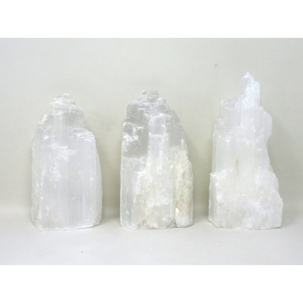 3 Selenite Crystal Healing Towers - Tallest 6.5"