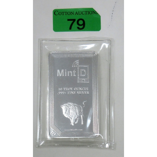 10 Oz .999+ Silver Mint ID Bar 