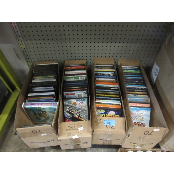 4 Boxes of New & Used DVD Movies & More