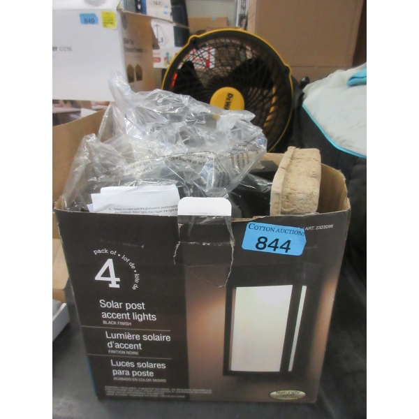 Pack of 4 Solar Post Accent Lights - Black Finish