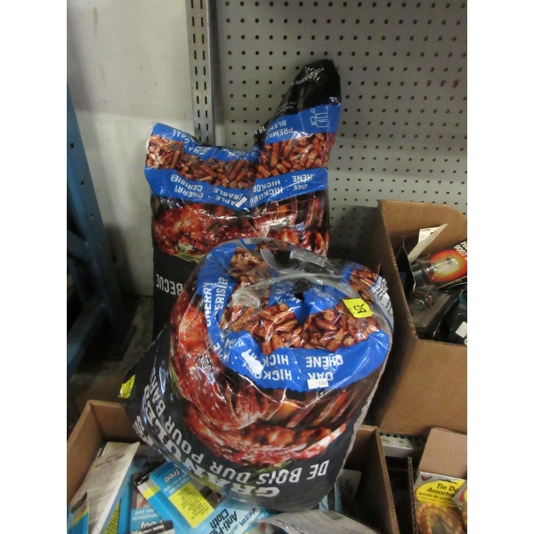Two 18 kg bags of Kirkland BBQ Hardwood Pellets
