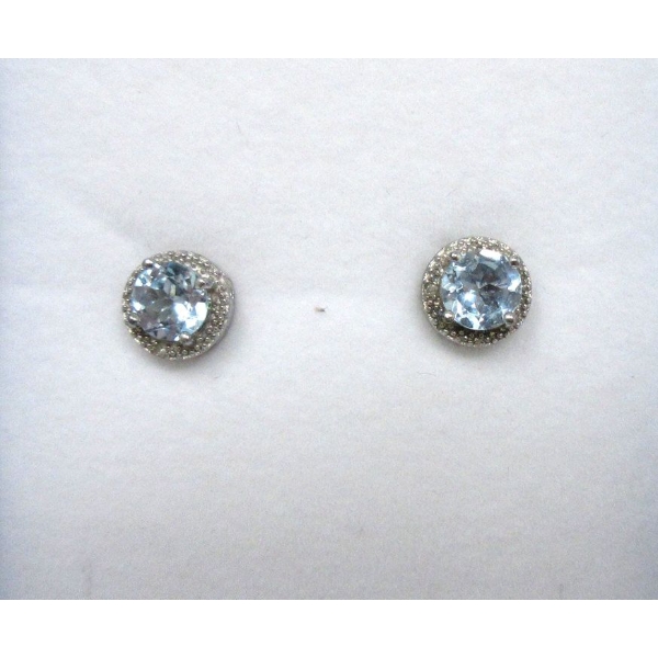 New Blue Topaz & Diamond Earrings