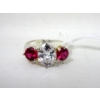 Image 2 : Three .925 Sterling Silver Crystal Gemstone Rings 
