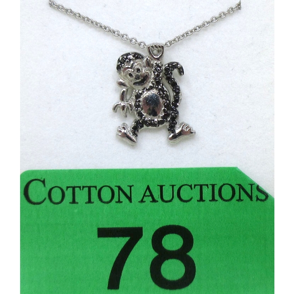 New Black Diamond "Hanging Monkey" Pendant 