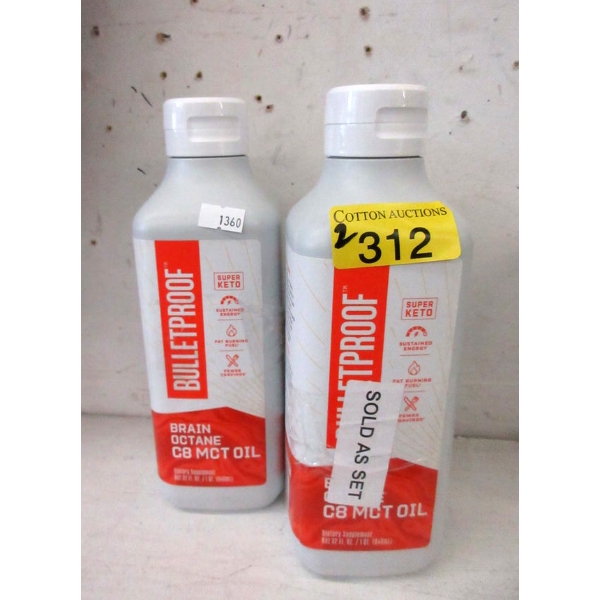2 Bulletproof Brain Octane C8 MCT Oil