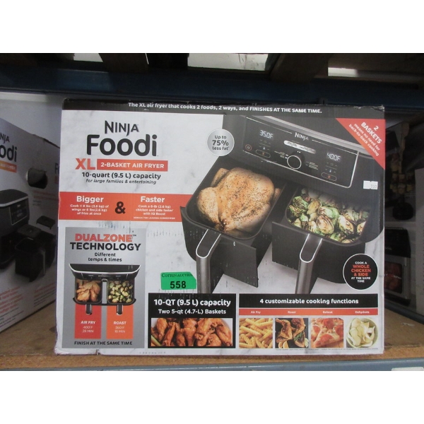 Ninja Foodi XL 2 Basket Air Fryer Oven - 10 QT/9.5 L