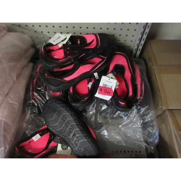 9 New Pairs of Ladies Black & Pink Water Shoes