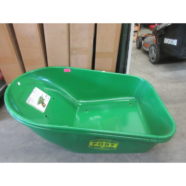 2 Green Steel Wheel Barrow Trays