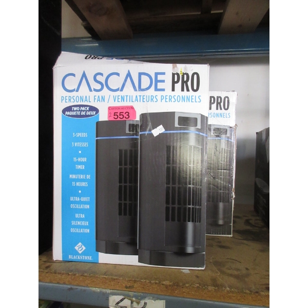 2 Twin Packs of Cascade Pro Personal Tower Fans