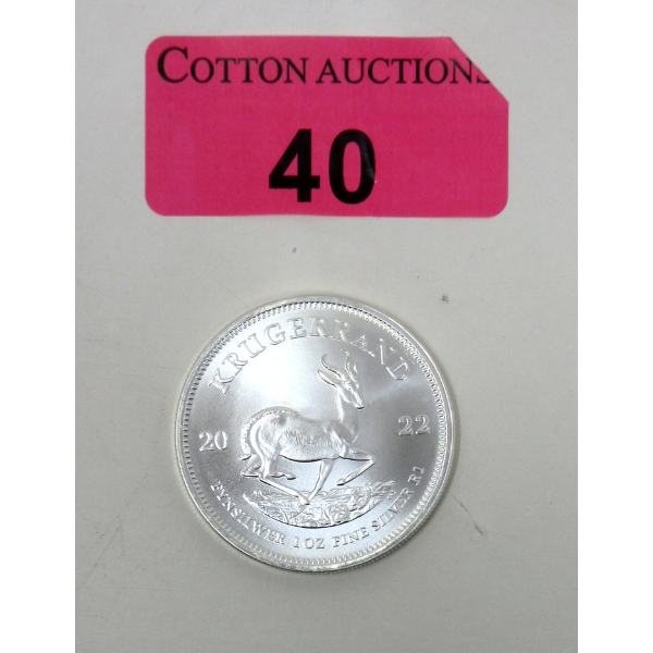 1 Oz .999 Silver 2022 Krugerrand Coin 