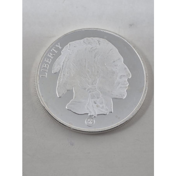 1 Oz .999 Silver Indigenous/Buffalo Round 