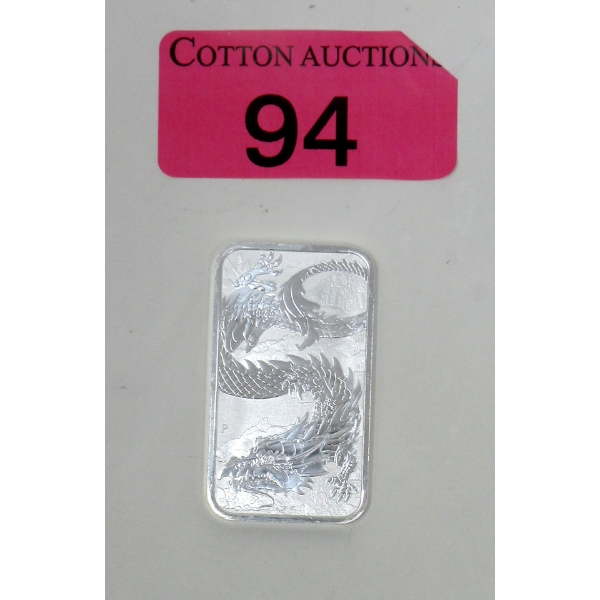 1 Oz .9999 Silver 2023 Year of the Dragon Legal Tender Bar