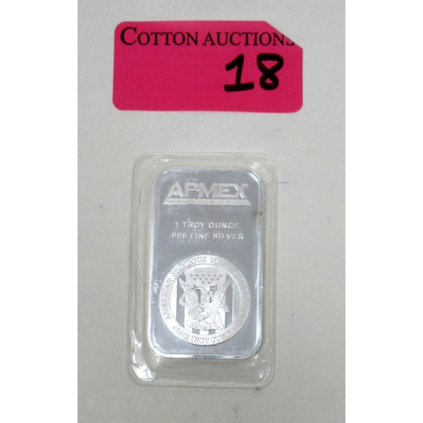 1 Oz .999 Silver APMEX Bar 