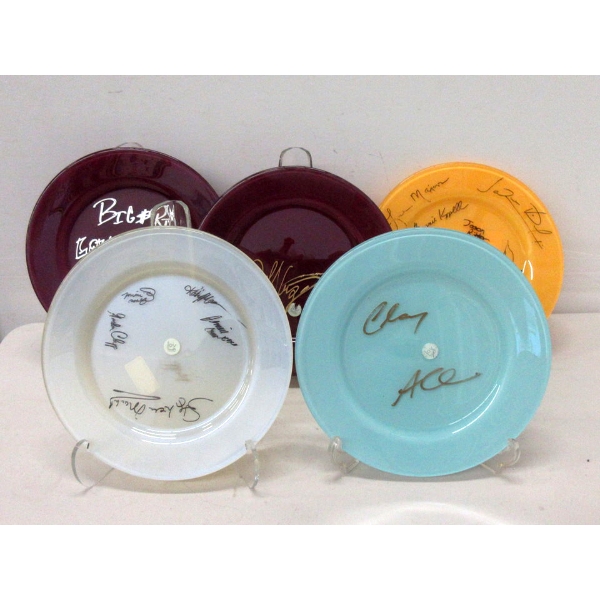 5 Autographed 12" Glass Plates