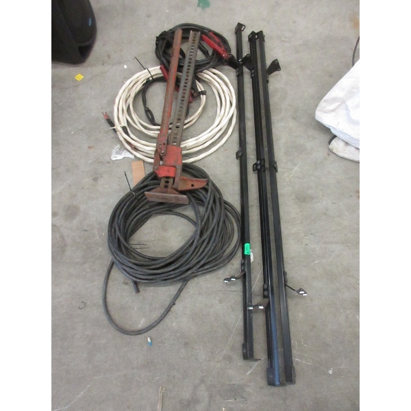 7 Piece Lot of Roof Rack, Welding Cable and More
