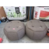 Image 1 : 2 Large Button Tufted Ottomans -28 x 28 x 20" tall