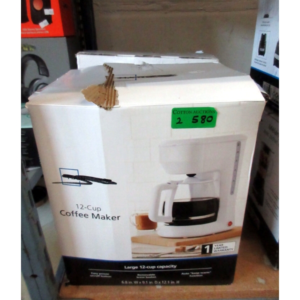 2 Mainstays 12-Cup Coffee Makers - White