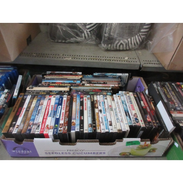 Box of 60+ Assorted DVD Movies 