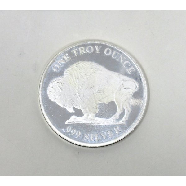 1 Oz .999 Silver Indigenous/Buffalo Round 