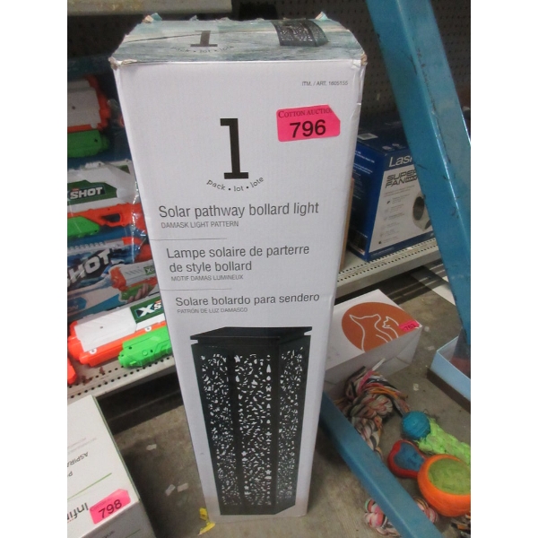 Solar Pathway Bollard Light - Damask Pattern 
