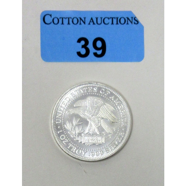 1 Oz .999 Silver Eagle USA Silver Trade Unit Round 