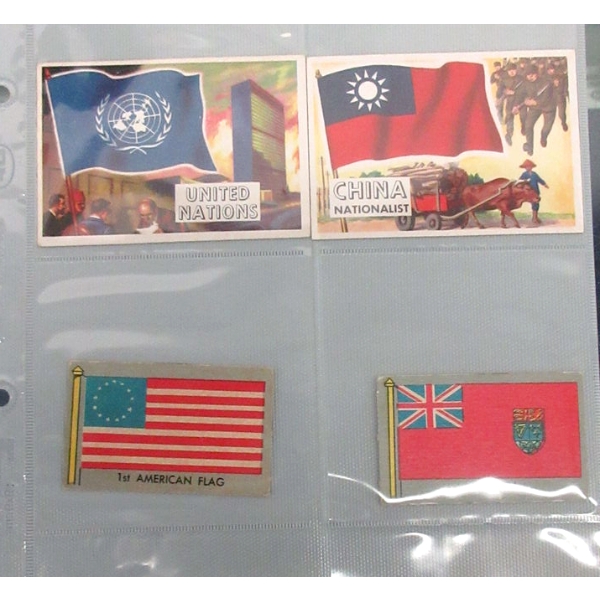 Four 1950s Topps Flags Trading Cards