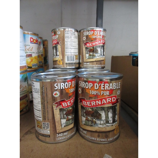 16 Dented Tins of Bernard 100% Pure Maple Syrup