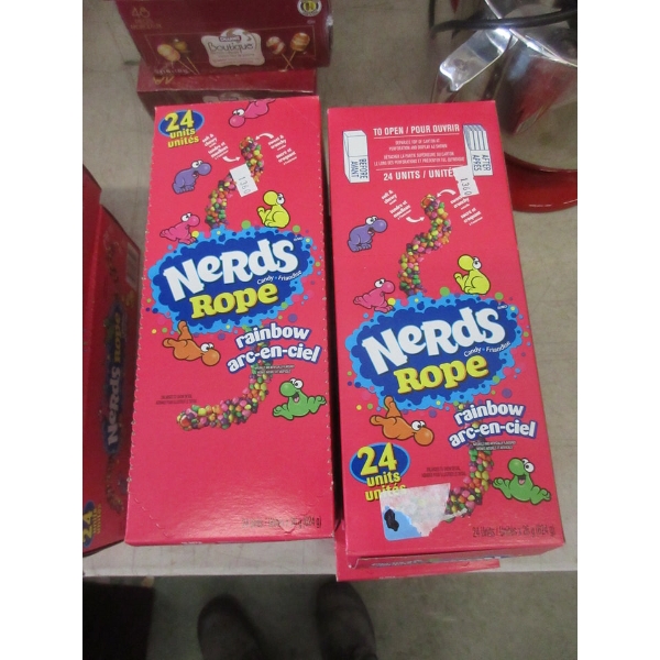 4 Boxes of 24 Nerds Rope Candy