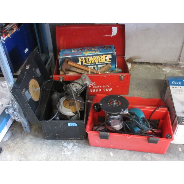 1 Plastic & 2 Metal Toolboxes & Contents - Pre-owned