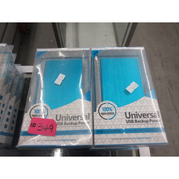 10 New Universal USB Backup Power Banks - Blue