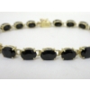 Image 2 : 14KT Yellow Gold Sapphire Bracelet