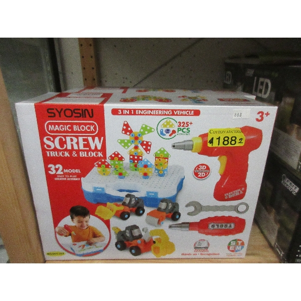 2 New Magic Block Screw Truck sets