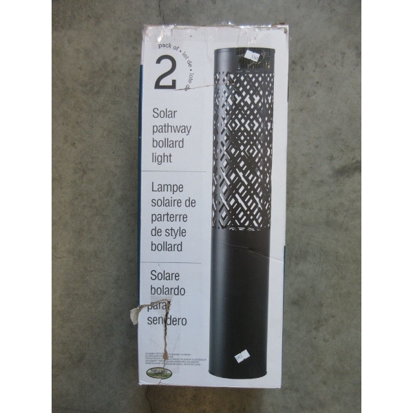 Pack of 2 Solar Pathway Bollard Lights 