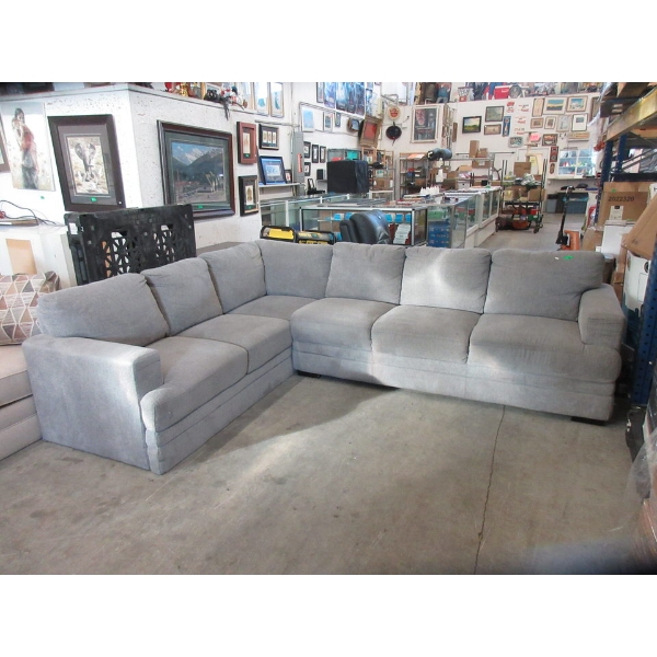 Grey Fabric Upholstered Corner Sofa