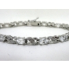 Image 2 : 6.84 CT White Topaz & Diamond Infinity Tennis Bracelet 